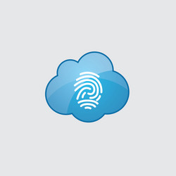 blue fingerprint icon vector