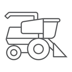 combine harvester thin line icon agriculture vector