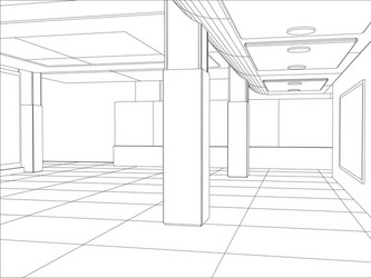 hall of an outline sketch vector