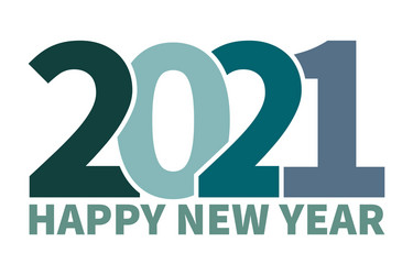 happy new year 2021 text design template Vector Image