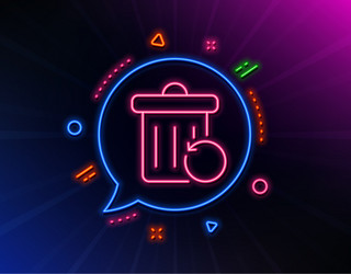 recovery trash bin line icon backup data sign vector image