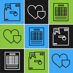 set line ordered envelope report file document vector image
