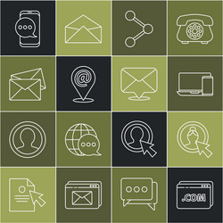 Set line website template create account screen vector