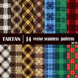 Set tartan seamless pattern in different colors vector