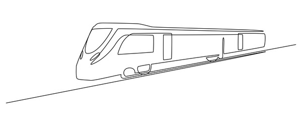 train and railway station in one continuous line vector image