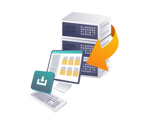 understanding data upload and download processes vector image