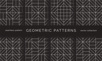 Abstract geometric seamless patterns vector