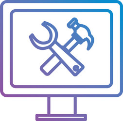 computer display with tools vector image