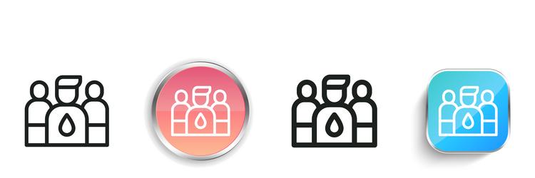 donors icon thin linear regular and button style vector image