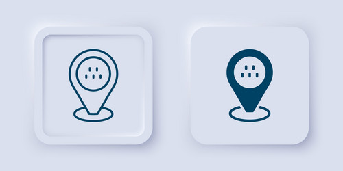 filled and outline map pointer with taxi car icon vector image