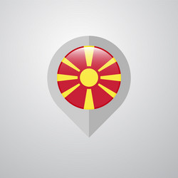 map navigation pointer with macedonia flag design vector image