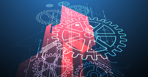 abstract technological background with glowing vector image