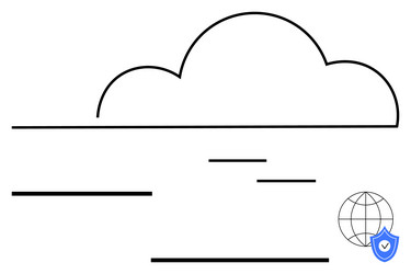 cloud computing with secure internet connection vector image