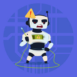 cute robot error connection problem modern vector image
