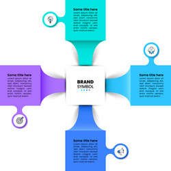 infographic template abstract square with 4 steps vector image