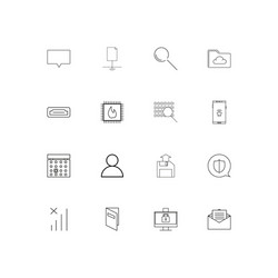 internet technologies simple linear icons set vector image