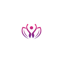 leaf beauty happy logo Vector Image