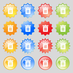 Recycle bin reuse or reduce icon sign big set vector