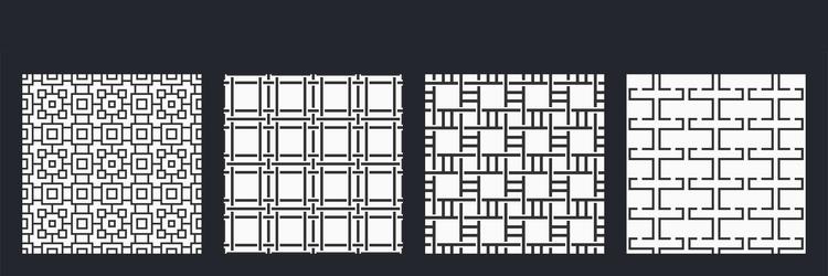 Set of four seamless patterns abstract geometric vector