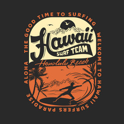 Aloha Hawaii Surf T-Shirt Vector Image