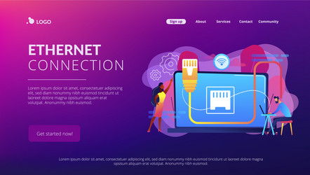 ethernet connection concept landing page vector image