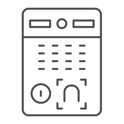 Intercom door system thin line icon smart home vector