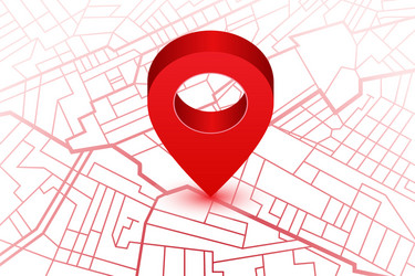 pin in showing location on gps navigator map vector image