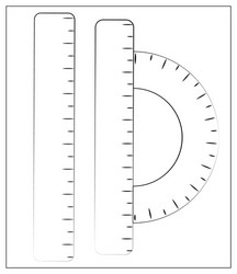 Ruler and Protractor Instruments Icon vector