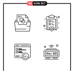 set 4 line style icons for web and mobile vector image
