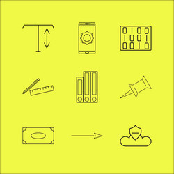 web linear icon set simple outline icons vector image