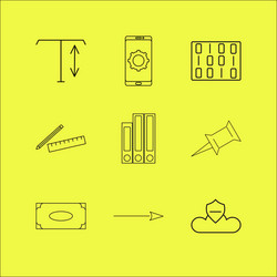 web linear icon set simple outline icons vector