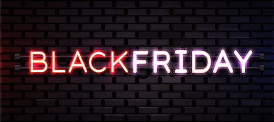 Black friday realistic neon sign for decoration vector