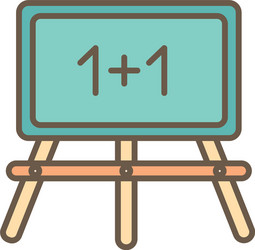 chalkboard with numbers block style vector