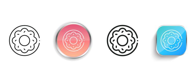 donut icon thin linear regular and button style vector image