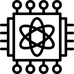 quantum processor linear style icon design vector image