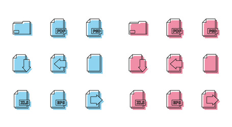 set line xls file document eps folder vector image