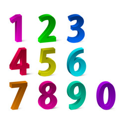 Set of 3d colorful numbers for your advertising vector