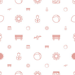 Summer icons pattern seamless white background vector