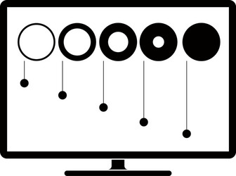Pie chart graph on a computer screen vector
