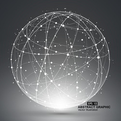 point and curve constructed the sphere wireframe vector image