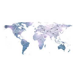 template world map with global technology vector image