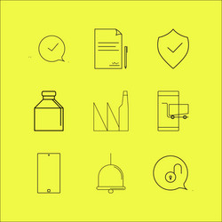 web linear icon set simple outline icons vector