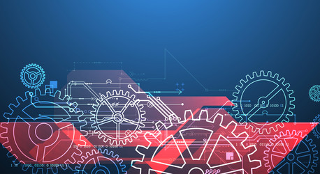 abstract technological background with glowing vector image