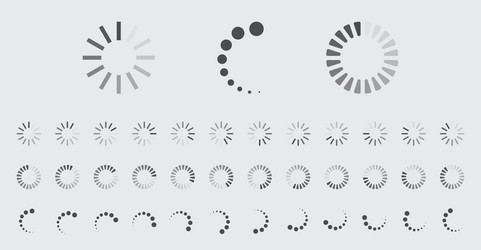 circular loading buffering icons set vector