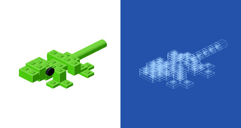 gecko blueprint project idea and implementation vector image