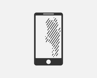 Cell phone line outline frame smartphone simple Vector Image