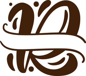 split letters r name hand drawn vector image