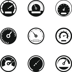 Engine Speedometer Icons - Set of 9 vector image