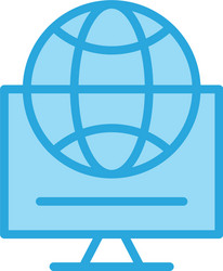 Globe internet web online monitor icon vector