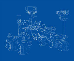 Mars rover rendering of 3d vector